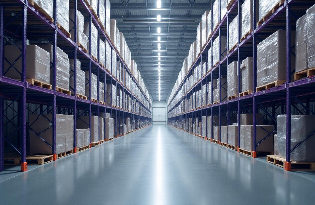 High capacity cargo floor inside warehouse